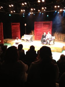 The crowded Black Box Theatre watched as the cast changed roles. (PHOTO BY MATT LEE)